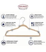 FEELINGS Velvet Hangers Without Tie Holder - Pack of 120 , Beige - Image 6