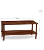 FEELINGS 2-Layer Wooden Shoe Rack – 74cm  Brown | Multi-Tier Shoe Rack | Shoe Organizer | Shoe Rack Display | Multifunctional Storage | Free Standing Shoe Shelf | Shoes Cabinet | Shoe Tower Shelf 74cm - Image 2