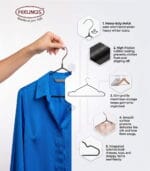 FEELINGS Metal Hanger Pvc Coated 12Pcs Set Hangers 40 x 20 cm, Black - Image 4