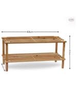 FEELINGS 2-Layer Wooden Shoe Rack – 63cm Natural Color | Multi-Tier Shoe Rack | Shoe Organizer | Shoe Rack Display | Multifunctional Storage | Free Standing Shoe Shelf | Shoes Cabinet 63cm - Image 2