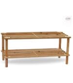 FEELINGS 2-Layer Wooden Shoe Rack – 63cm Natural Color | Multi-Tier Shoe Rack | Shoe Organizer | Shoe Rack Display | Multifunctional Storage | Free Standing Shoe Shelf | Shoes Cabinet 63cm - Image 3