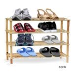 FEELINGS 4-Layer Wooden Shoe Rack 63cm – Natural Color | Multi-Tier Shoe Rack | Shoe Organizer | Shoe Rack Display | Multifunctional Storage | Free Standing Shoe Shelf | Shoes Cabinet 63cm