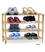 Feelings Wooden Shoe Rack 4 Tier 74cm - Natural Color