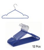 FEELINGS METAL HANGER PVC COATED 12PCS SET 40CM Suit Hanger Blue