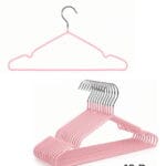 FEELINGS Metal PVC Coated Hangers, 12-Piece Set, 40 x 20 cm, Pink