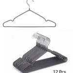 FEELINGS METAL HANGER PVC COATED 12PCS SET 40CM Suit Hanger Grey