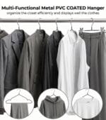 FEELINGS METAL HANGER PVC COATED 12PCS SET 40CM Suit Hanger Grey - Image 5