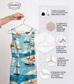 FEELINGS Metal  Hangers, 12-Piece Set, 40 x 20 cm, Beige - Image 4
