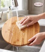 FEELINGS Round Wooden Cutting Board – 34cm Durable Chopping & Serving Board for Food Prep, Cheese, Bread & Kitchen Use - Image 7