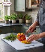 FEELINGS Large White Polyethylene Cutting Board 45 x 30cm| Non-Toxic Plastic Chopping Board for Kitchen | Durable & Food-Safe - Image 3