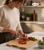 FEELINGS Wooden Chopping Board Bamboo Cutting Board 34 x 24 x 1.8cm - Image 3