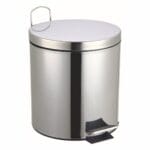 3 Liter Stainless Steel Round Dustbin with Touch-Toe-Opening & Soft-Close Lid | Fingerprint-Resistant Trash Bin for Bathroom, Office & Compact Spaces