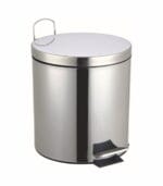 3 Liter Stainless Steel Round Dustbin with Touch-Toe-Opening & Soft-Close Lid | Fingerprint-Resistant Trash Bin for Bathroom, Office & Compact Spaces