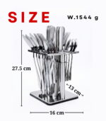 Stainless Steel Tableware Cutlery Set 24 Pieces - Holding Stand, Premium Silverware Utensils with Knife/Fork/Spoons (Silver) - Image 2